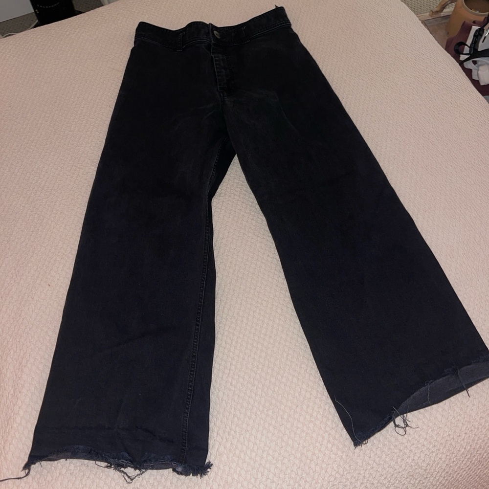 Zara Marine Straight High Rise Jeans in Black